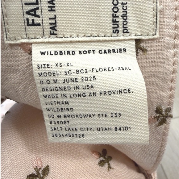 Wildbird Aerial Buckle Carrier Flores Pink Floral Linen XS-XL New No Tags - Picture 4 of 7